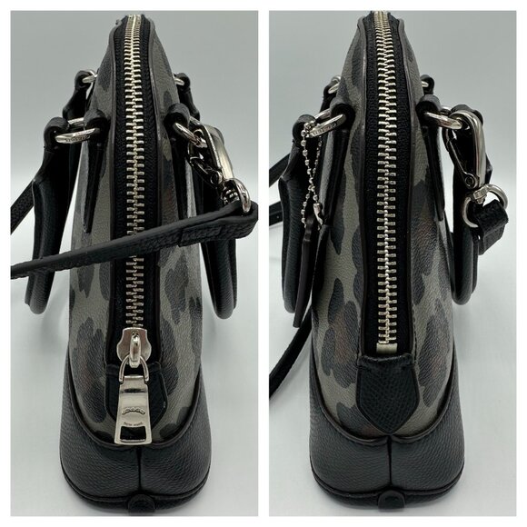 EUC Coach Mini Cora Domed Satchel Crossbody Ocelot Print & Coated Canvas #F36219 - Picture 5 of 13